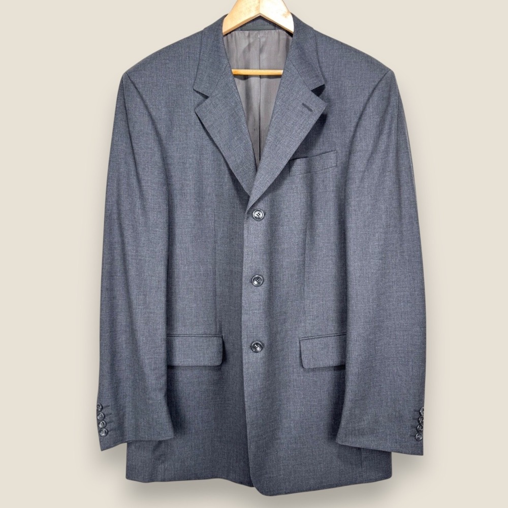 Carl Gross Stretch 3 Button Blazer Sport Coat Men 44R Gray Wool 102 Jacket